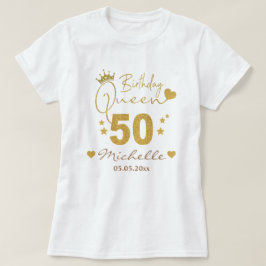 Camiseta Glitter Dourado personalizado 50º aniversário da R