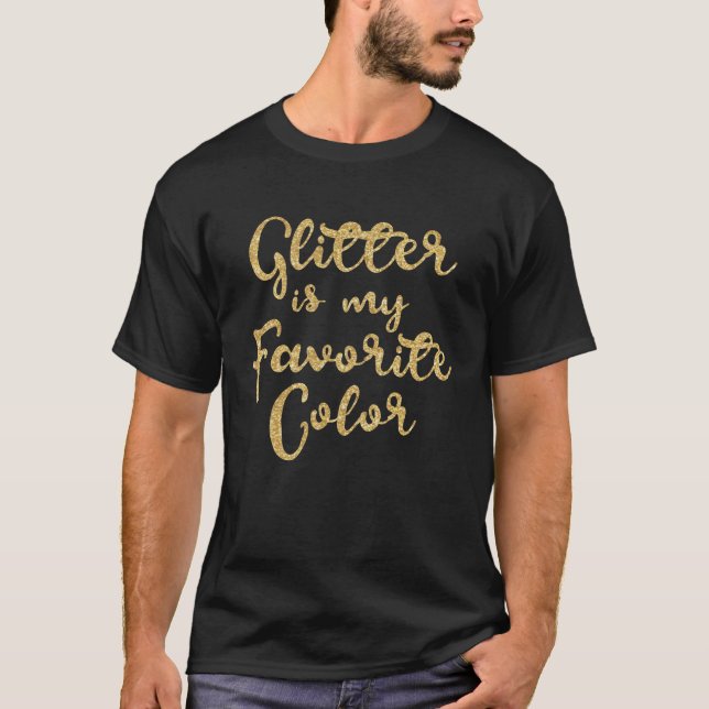 Camiseta Glitter é minha favorita garota de presente de fil (Frente)