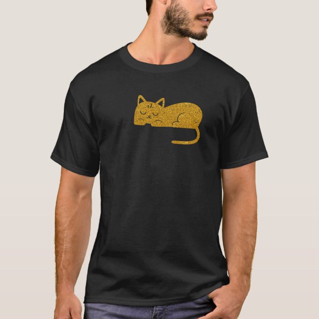 Camiseta Glitter Gold Catnap Silhouette tees (Frente)