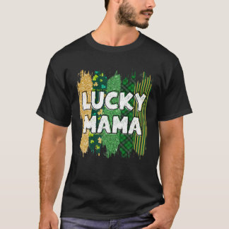 Camiseta Glitter Lucky Mama, Dia de São Patrício da Mamãe, 