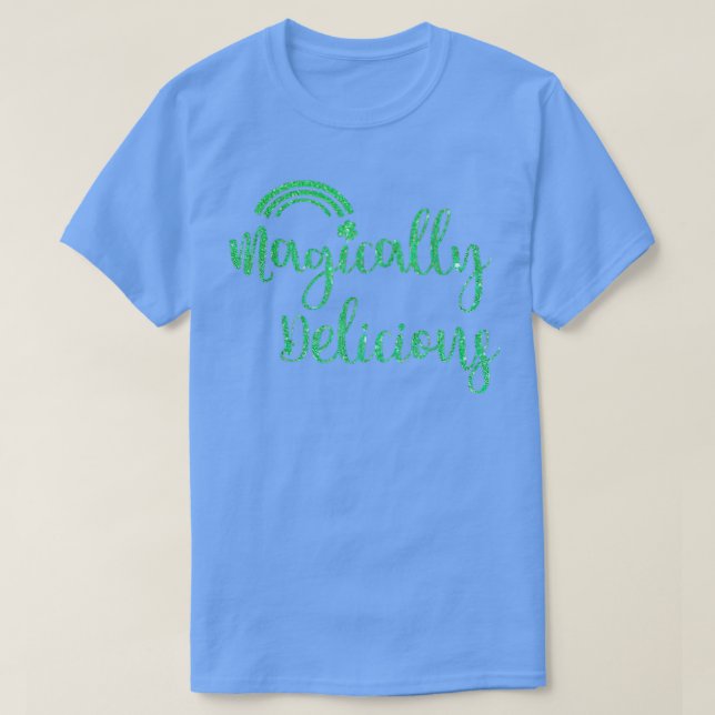 Camiseta Glitter Magicamente Deliciosa Rua De Shamrock Do A (Frente do Design)