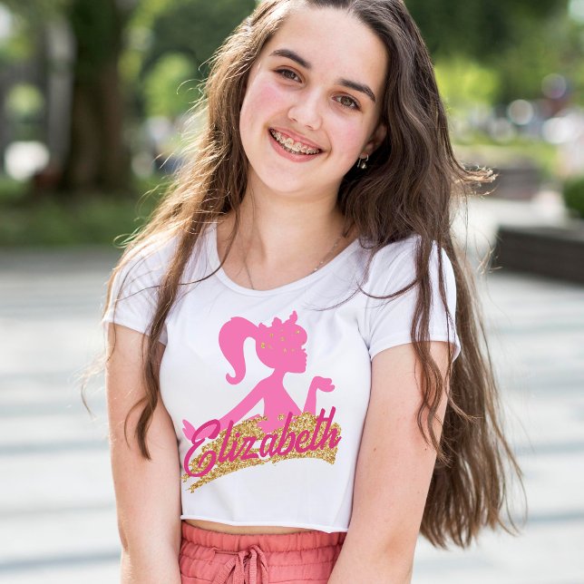 Camiseta Glitter Rosa Brilhante Brilhante (Criador carregado)