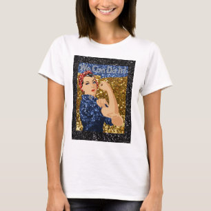 Camiseta glitter rosie, o rivete