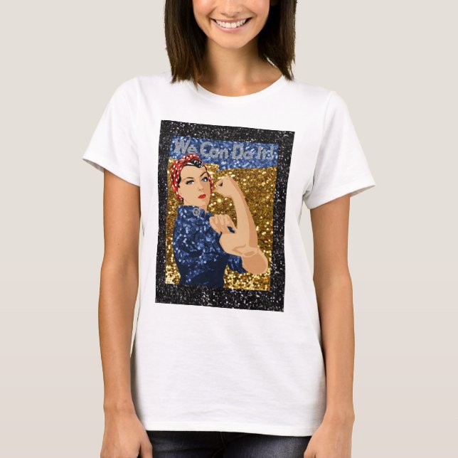 Camiseta glitter rosie, o rivete (Frente)