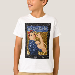 Camiseta glitter rosie, o rivete