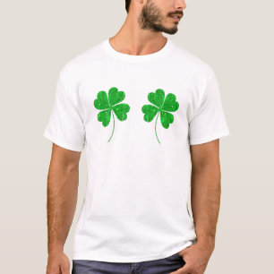 Camiseta Glitter Shamrock Bikini Adulto Engraçado St Patric