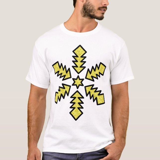 Camiseta Glitter Snowflake - Yellow Star (Frente)