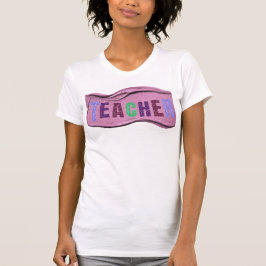 Camiseta Glitter Teacher Colorful Letters T-Shirt