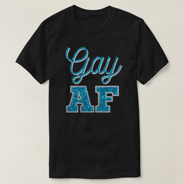 Camiseta Glitter Teal de gay AF (Frente do Design)