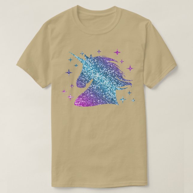 Camiseta Glitter Unicorn Gift Girls Women Unicorn Stars 1 (Frente do Design)