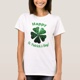 Camiseta Glitter verde escuro brilha Rua Shamrock Patrick D