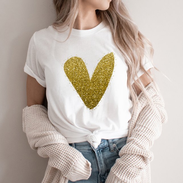 Camiseta Glittery Dourada Heart Chic (Criador carregado)