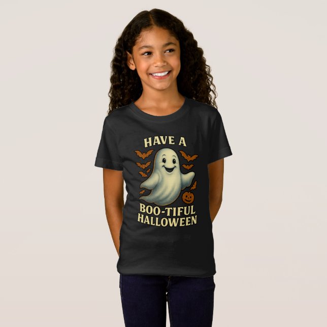 Camiseta Glittery Ghost "Have a Boo Belo Halloween" (Frente Completa)