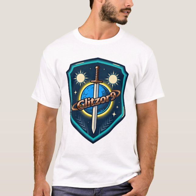 Camiseta Glitzor9 “Twin Suns Shield” Emblem (Frente)