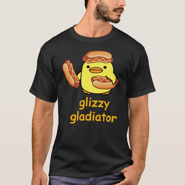 Camiseta Glizzy Gladiator Duck Hotdog Meme (Frente)