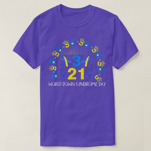 Camiseta Global Down Syndrome Day 321 Trisomy 21 Suporte Gi (Frente do Design)