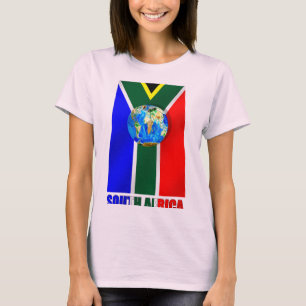 Camiseta Globo da bola de futebol de África do Sul do