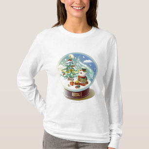 Camiseta Globo da neve com boneco de neve e árvore de Nata