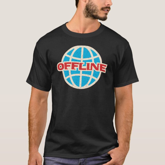 Camiseta Globo de Internet Offline sem conexão Computação e (Frente)