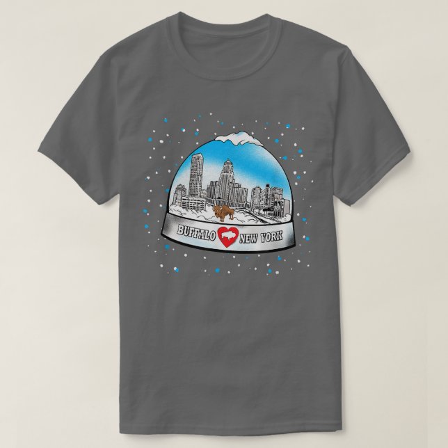 Camiseta Globo de neve BUFFALO NY 716 Nova York ama Winte B (Frente do Design)