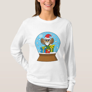 Camiseta Globo de Neve com Santa Claus Owl