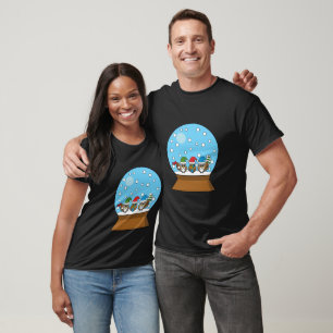 Camiseta Globo de Neve com Três Corujas Gnomo