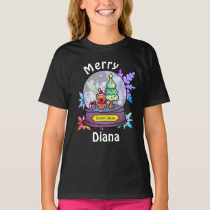 Camiseta Globo de Neve do Urso de Teddy Bonito com Flocos d