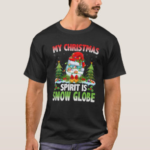 Camiseta Globo de Neve Vestindo Santa Hábito Neve Espirituo