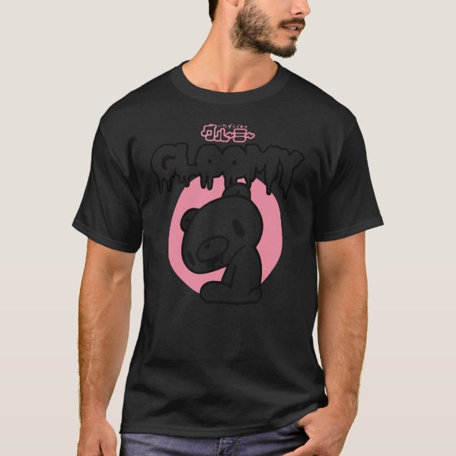 Camiseta Gloomy Bear The Naughty Grizzly Horror Text Anime  (Frente)