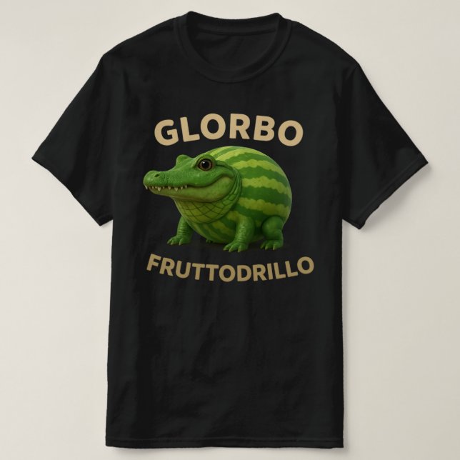 Camiseta Glorbo Fruttodrillo - Memória Brainrot Italiana (Frente do Design)