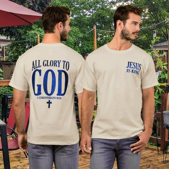 Camiseta Glória a Deus cristão (Criador carregado)