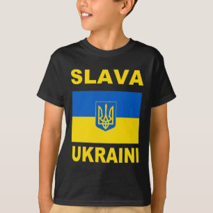 Camiseta Glória à Ucrânia Apoie a Bandeira Ucraniana F