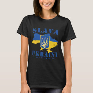 Camiseta Glória à Ucrânia Bandeira ucraniana Tryzub Glória