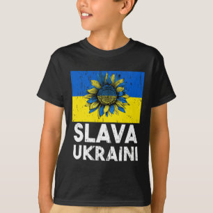 Camiseta Glória à Ucrânia Girassol Antigo Suporte Com a Ucr