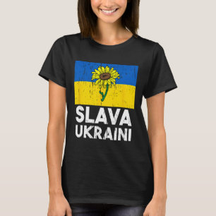 Camiseta Glória à Ucrânia Girassol Apoie a Ucrânia Homens R