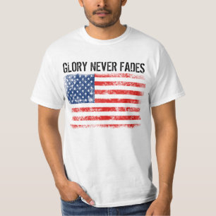 Camiseta Glória da Bandeira Americana legal e afligida nun