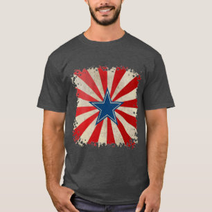 Camiseta Glória envelhecida - Vermelho, Branco e Azul