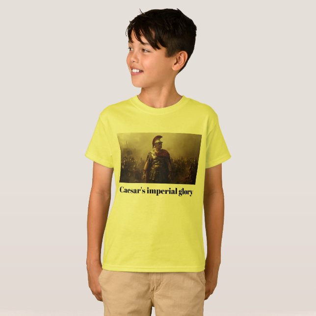Camiseta Glória imperial de César amarelo (Frente Completa)