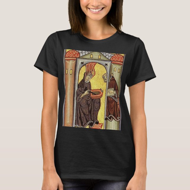 Camiseta glória para hildegard de bingen (Frente)