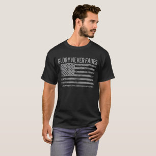 Camiseta Glória Patriótica legal Nunca Fade e Bandeira Amer