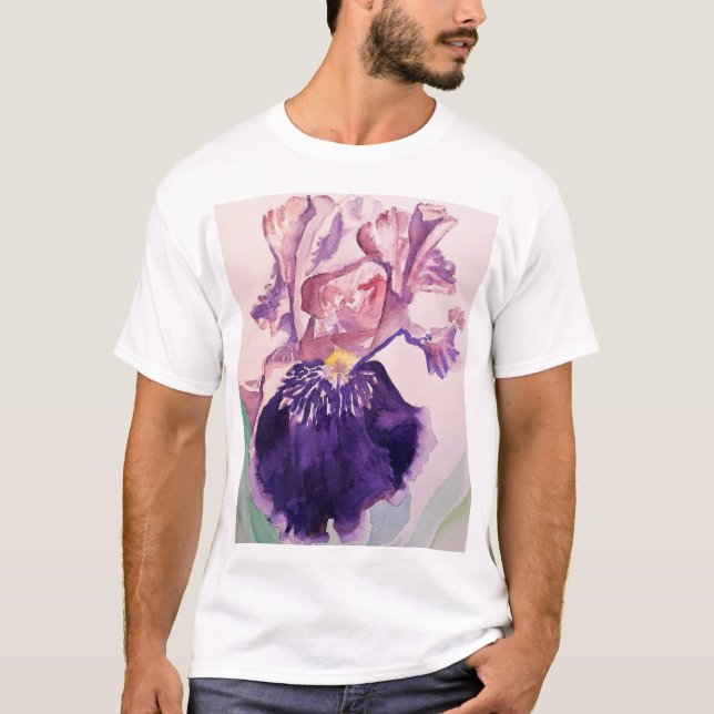 Camiseta Gloriouses Púrpura Iris Watercolor Painting (Frente)