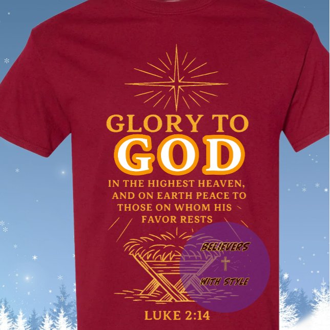 Camiseta Glory to GOD - Christmas (Criador carregado)