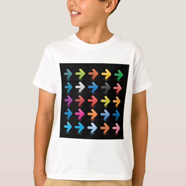 Camiseta Glossy Arrows Set Vibrant Directional Pointers (Frente)