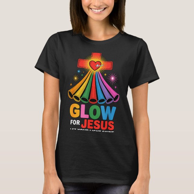 Camiseta Glow For Jesus Christian Faith  (Frente)