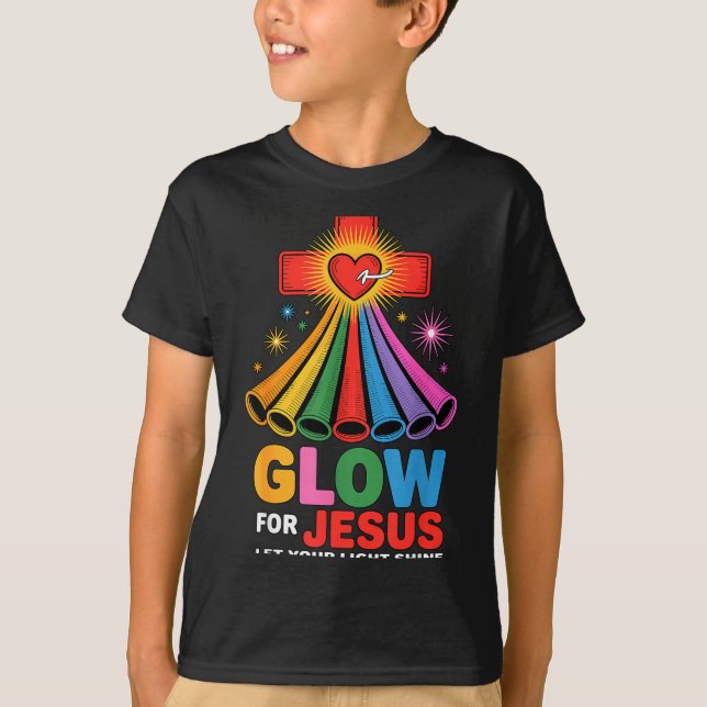 Camiseta Glow For Jesus Christian Faith  (Frente)
