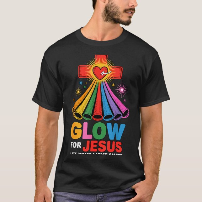 Camiseta Glow For Jesus Christian Faith  (Frente)