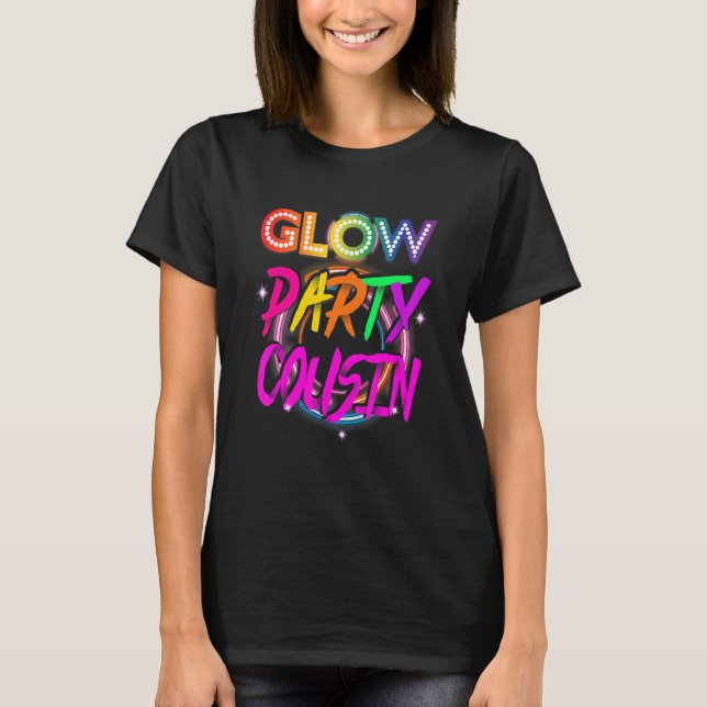 Camiseta Glow Party Cousin  Paint Splatter Effect Glow Part (Frente)