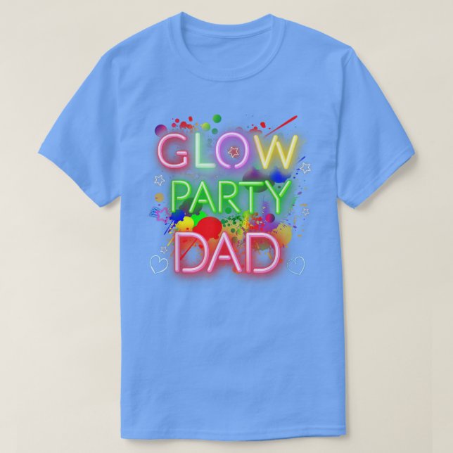 Camiseta Glow Party Squad Dad Paint Splatter Glow Party Mat (Frente do Design)