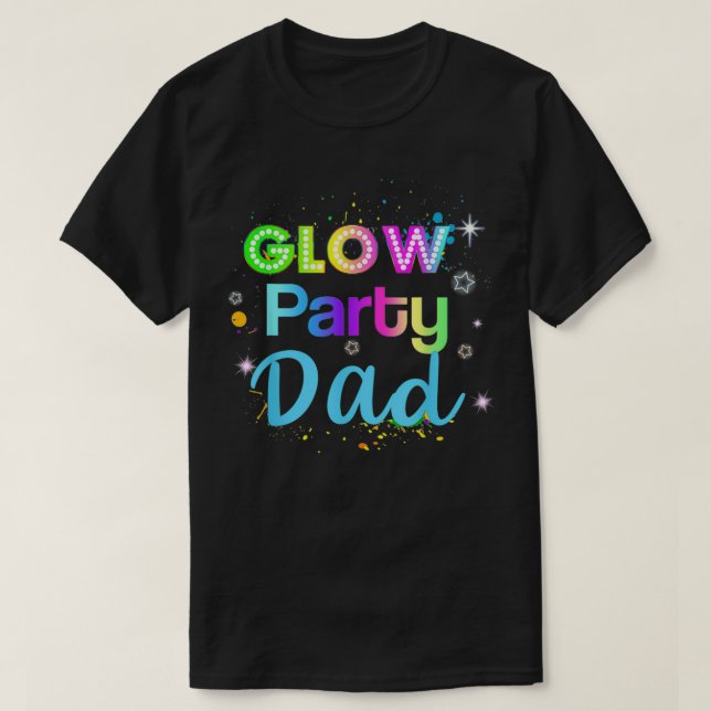 Camiseta Glow Party Squad Dad Paint Splatter Glow Party Mat (Frente do Design)