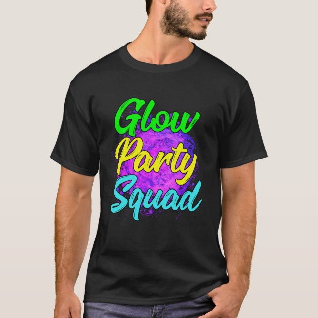 Camiseta Glow Party Squad Party  Cute Paint Splatter Tee (Frente)